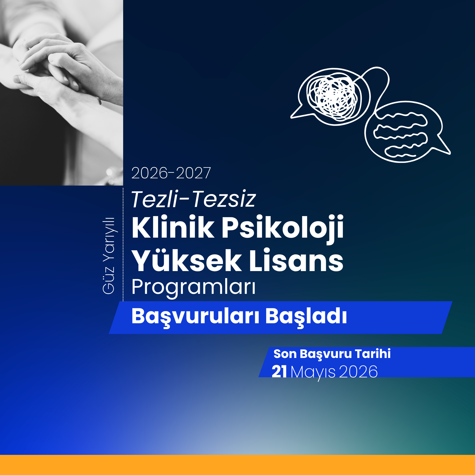 2026-2027 Güz Yarıyılı Klinik Psikoloji Tezli-Tezsiz Yüksek Lisans Programları Başvuruları Başladı
