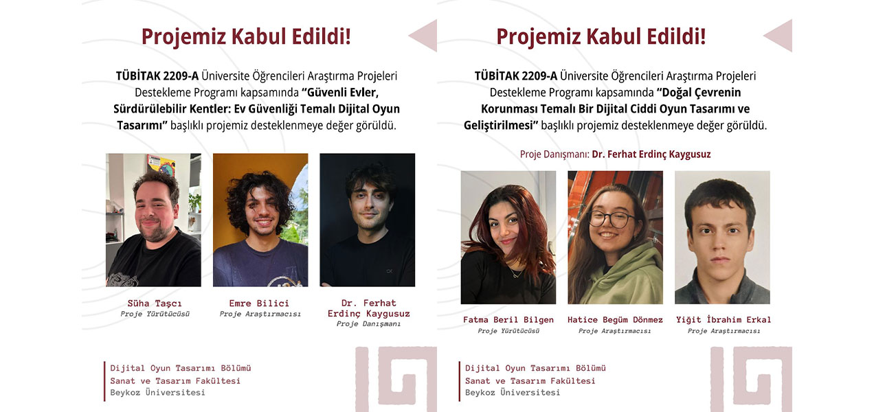 TÜBİTAK 2209-A Kapsamında İki Projemiz Destek Almaya Hak Kazandı