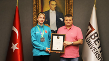 Double World Silver Medalist Elif Naz Kara Meets with Our Rector