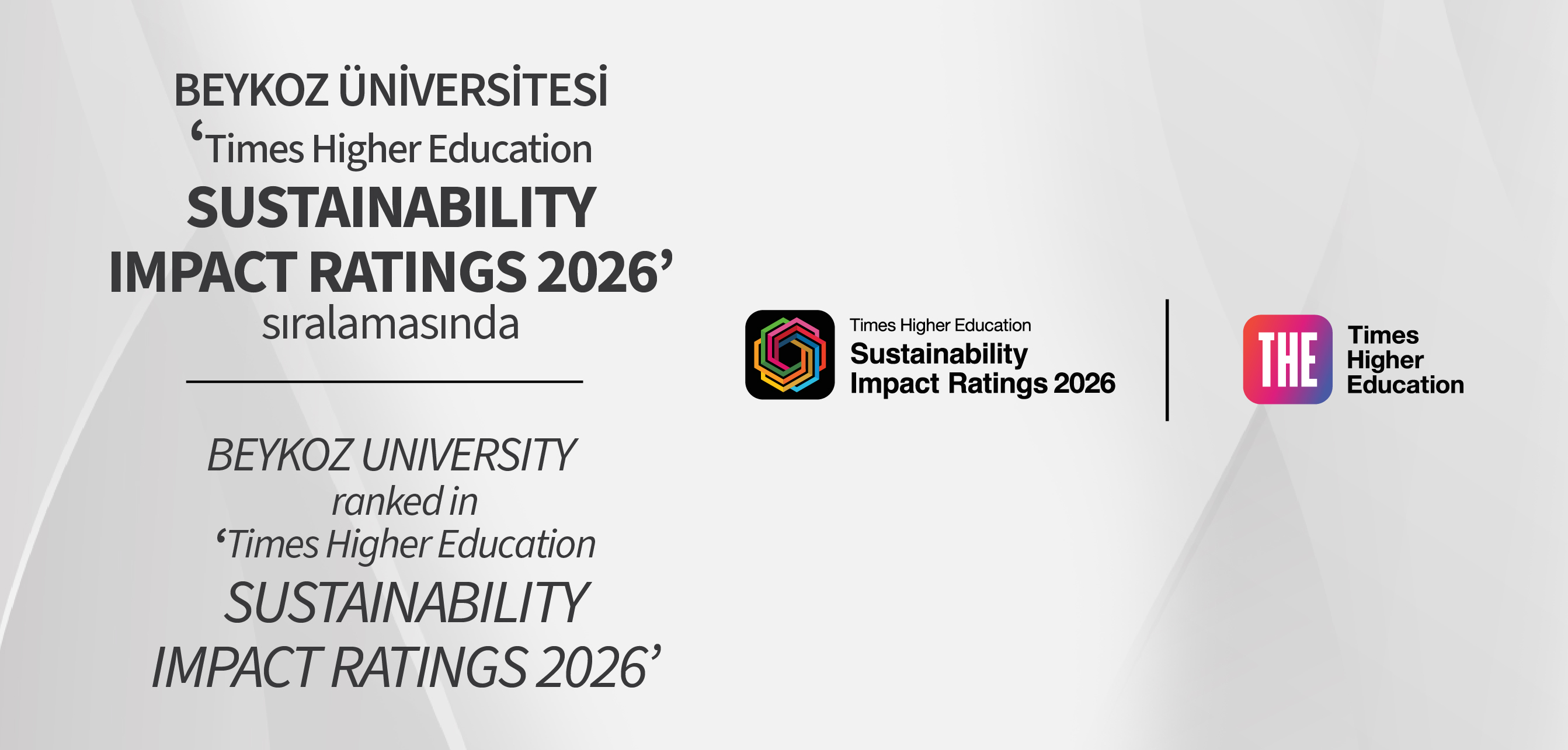 Beykoz Üniversitesi THE Sustainability Impact Ratings 2026’da Yer Aldı